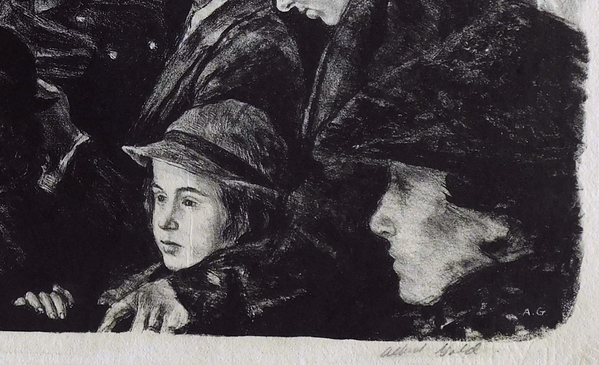 Albert Gold, artista di Filadelfia dell'epoca della Depressione, Litografia - Carrello della domenica in vendita 2