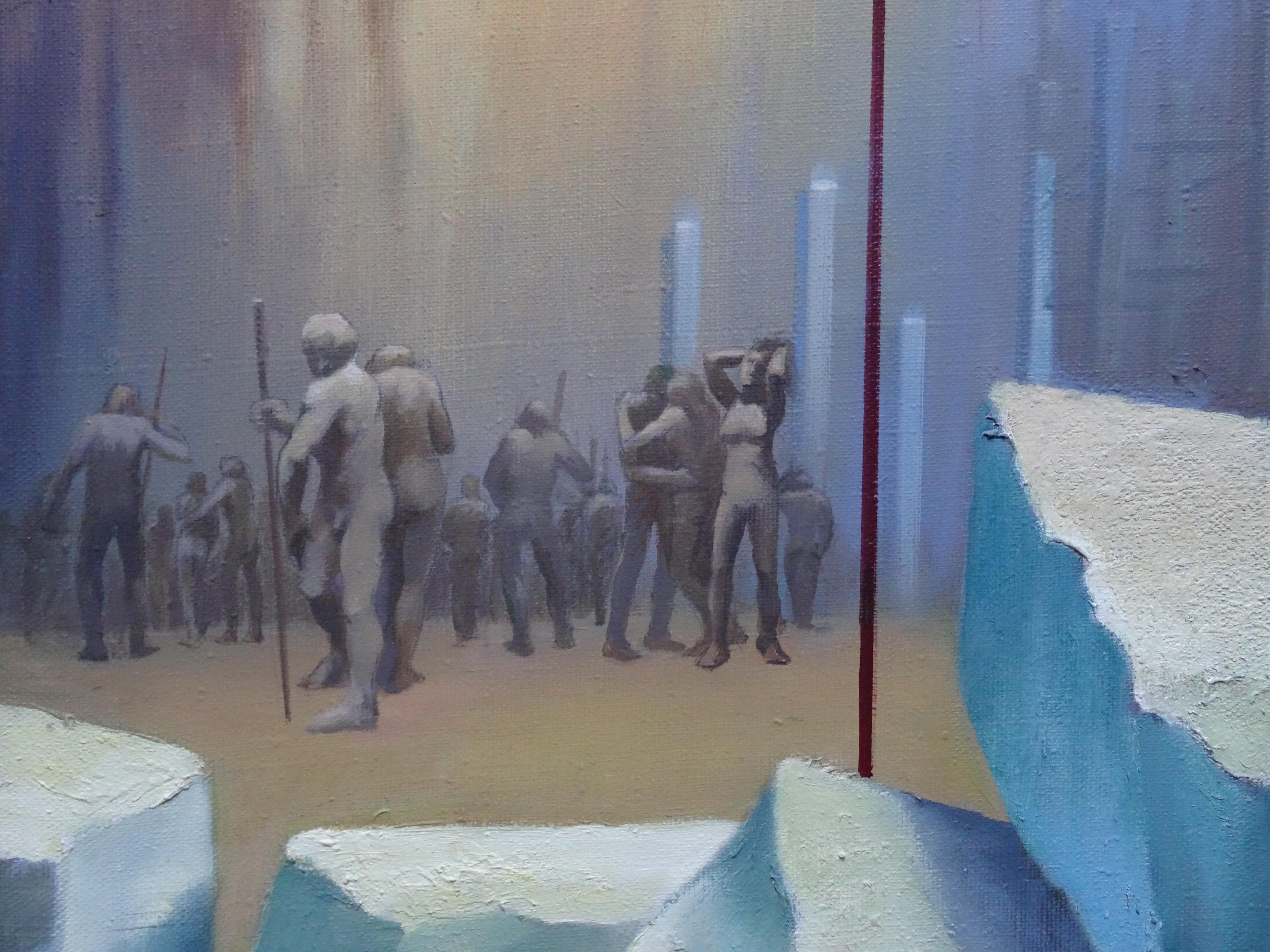 Armageddon Finale. 2005, Leinwand, Öl, 73x100 cm (Grau), Abstract Painting, von Albert Goltjakov 