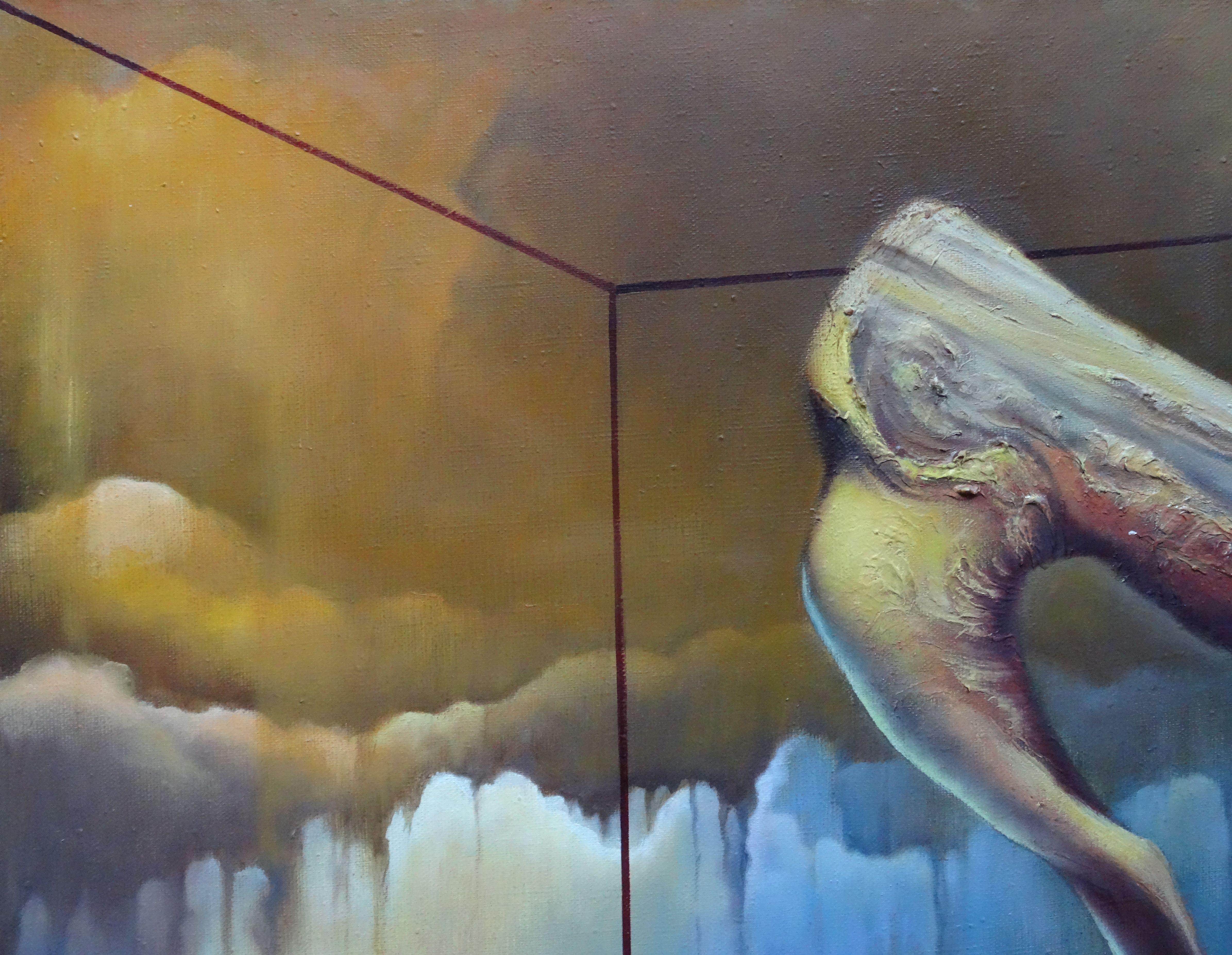 Armageddon finale. 2005, canvas, oil, 73x100 cm - Surrealist Painting by Albert Goltjakov 