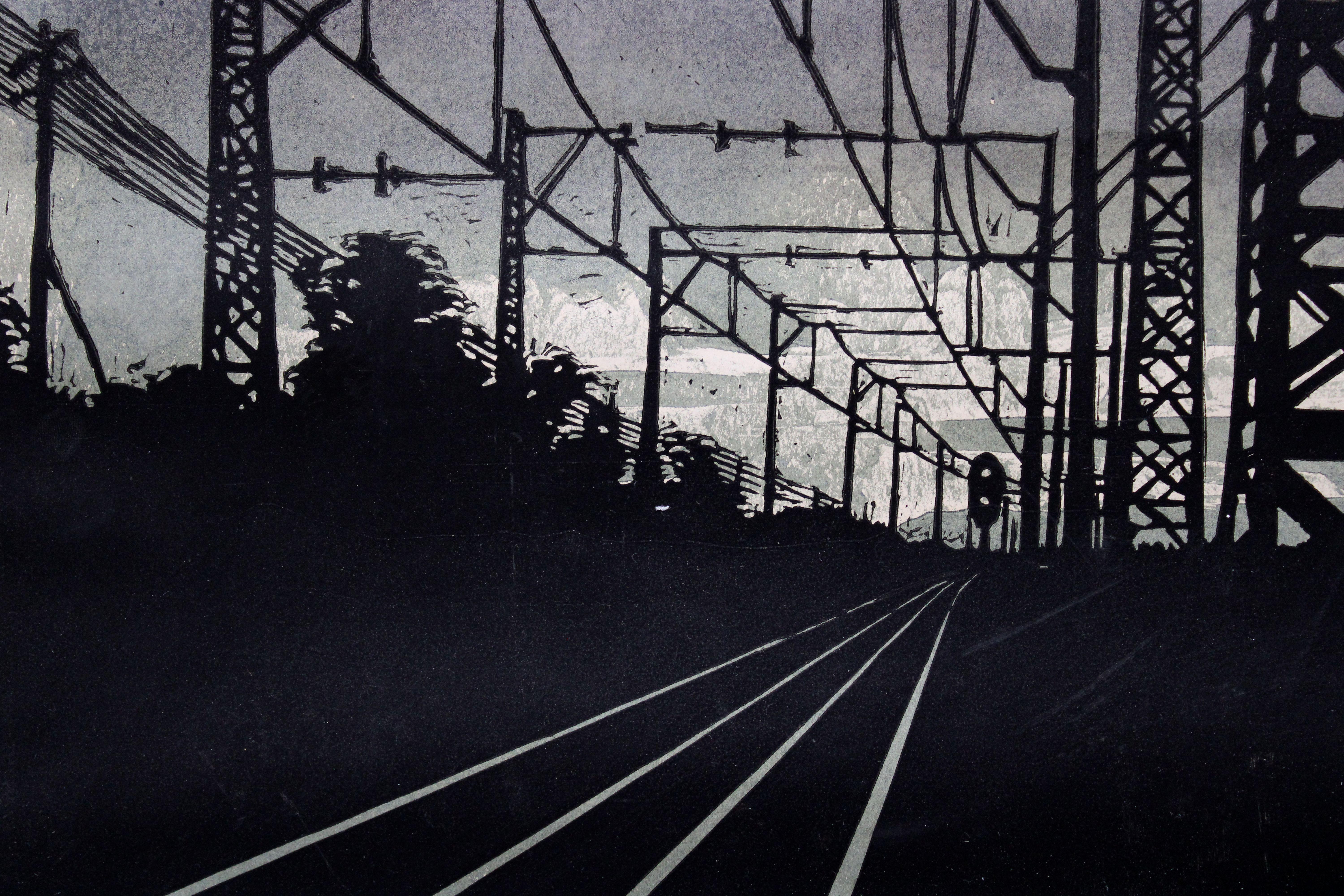 At Jurmala

1960, 1/10, paper, linocut, 45x37 cm

The artwork depicts a railway setting, specifically at Jurmala, during the evening hours. The dark-toned nature of the composition suggests a subdued or moody atmosphere. 

The linocut technique