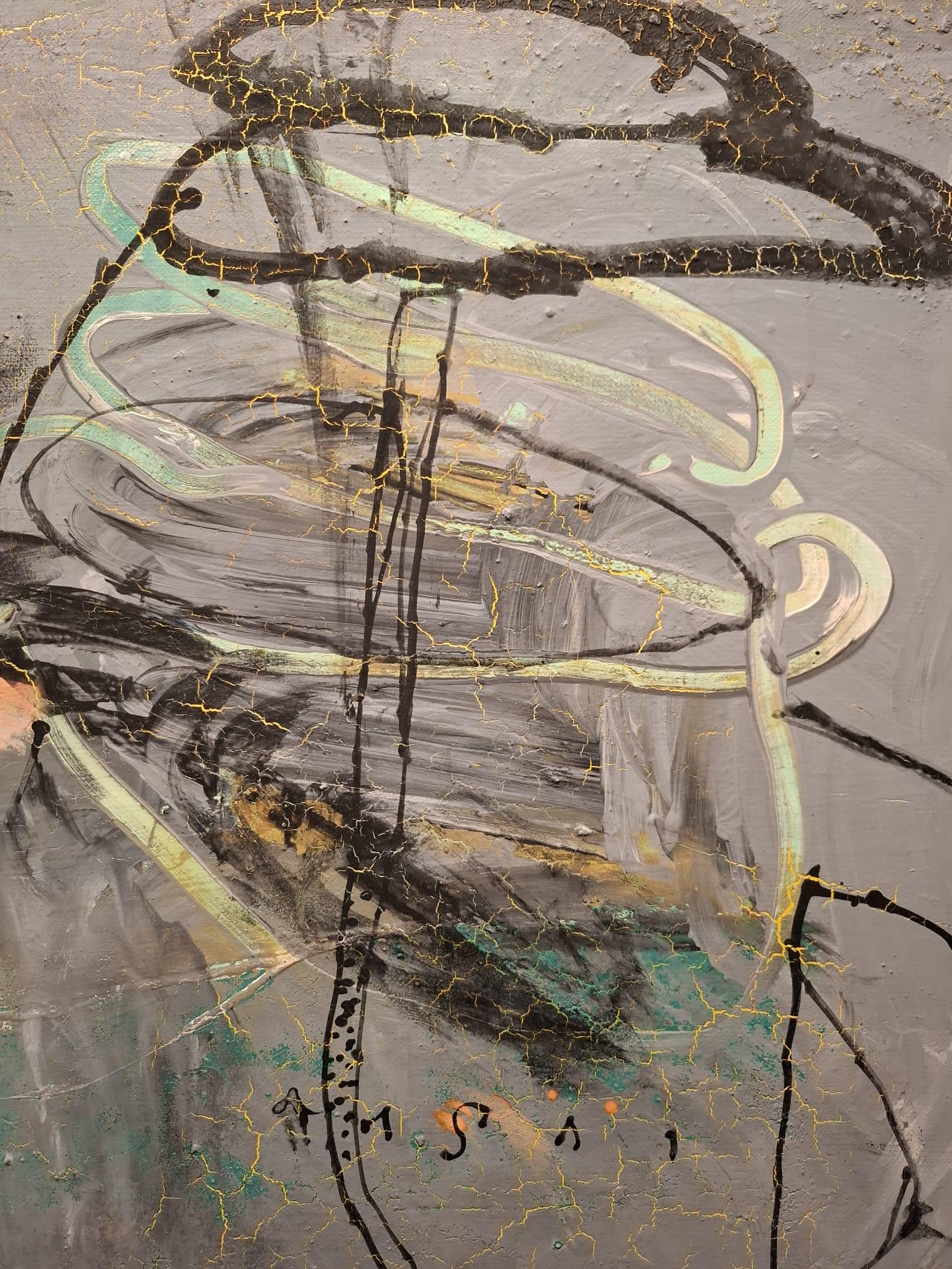 Una Massai suicidándose al ver a un francés - Mixed Media Art Abstracto de Albert Gonzalo