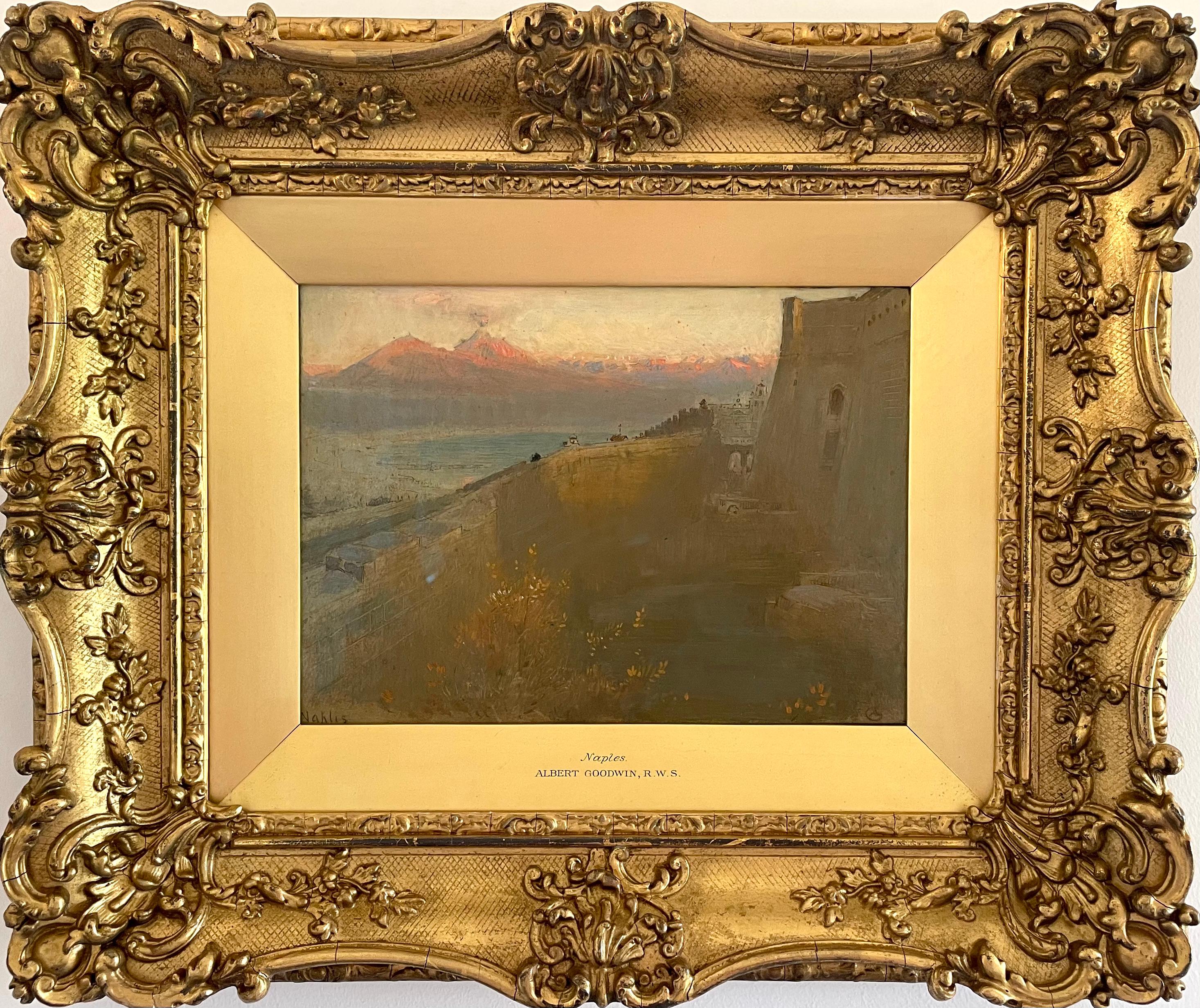 Albert Goodwin - Naples - Late 19th Century British Oil Painting For Sale 1