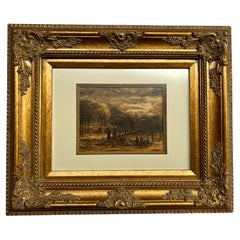 Antique Albert Goodwin, Untitled Landscape Sketch, Pen and Ink Wash, Signed