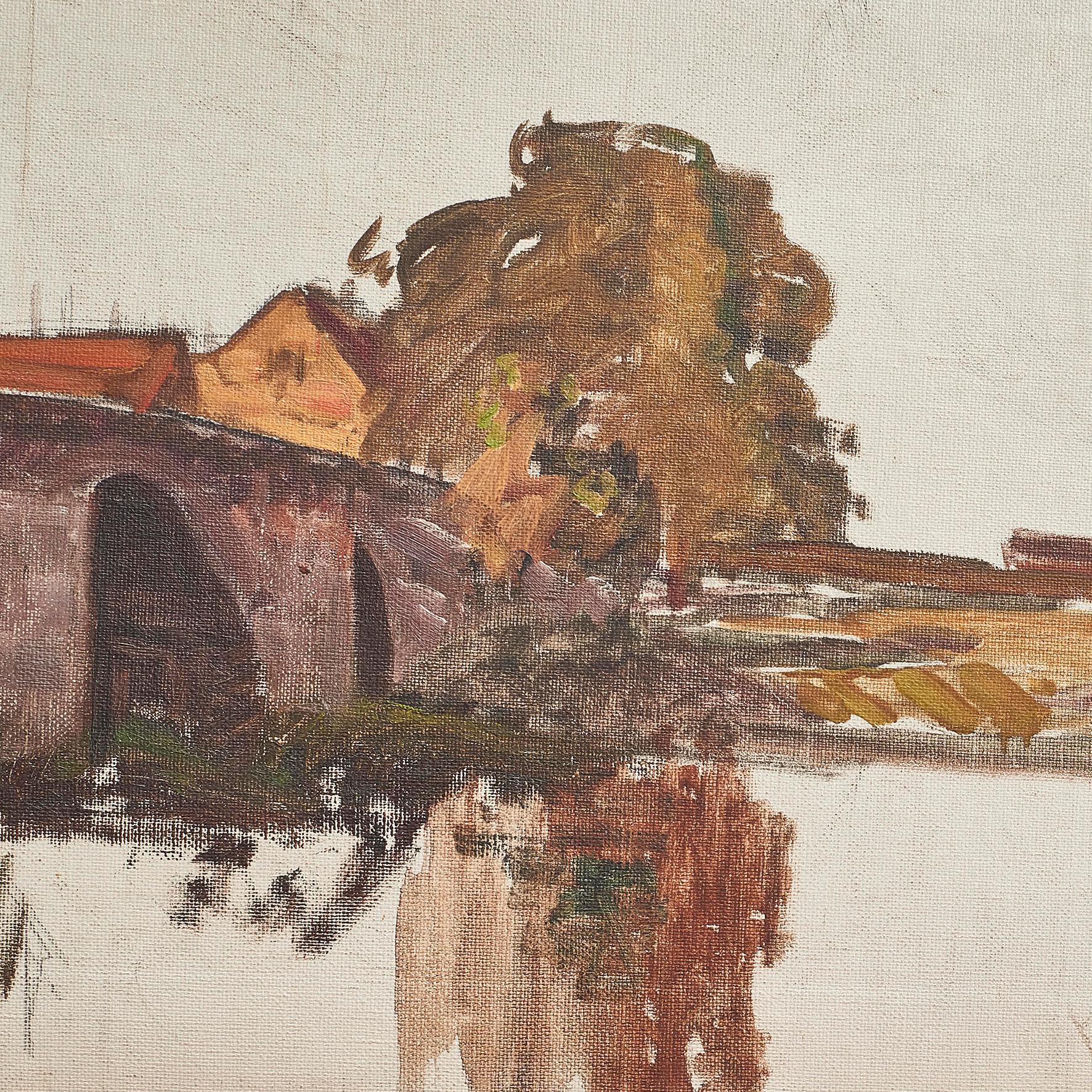 Other Albert Gottschalk, Sketch / Preliminary Drawing of Bridge over a River For Sale