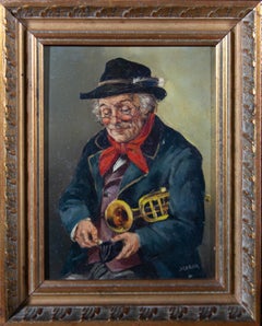 Attrib. Albert Gruber (b.1898) - Early 20th Century Oil, The Trumpet Player