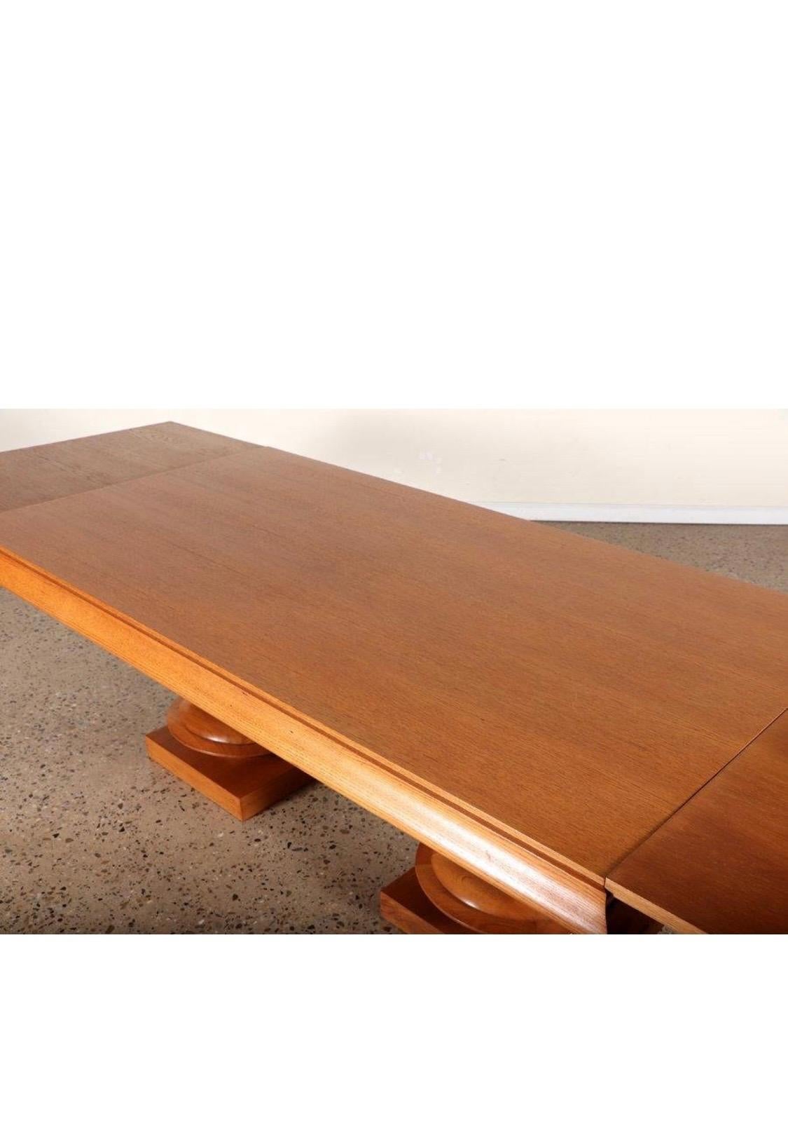double pedestal oak dining table