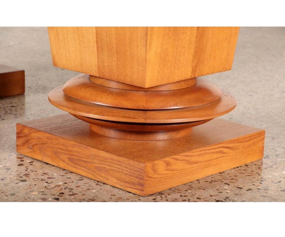 Albert Guenot French Oak Double Pedestal Dining Table For Sale 2