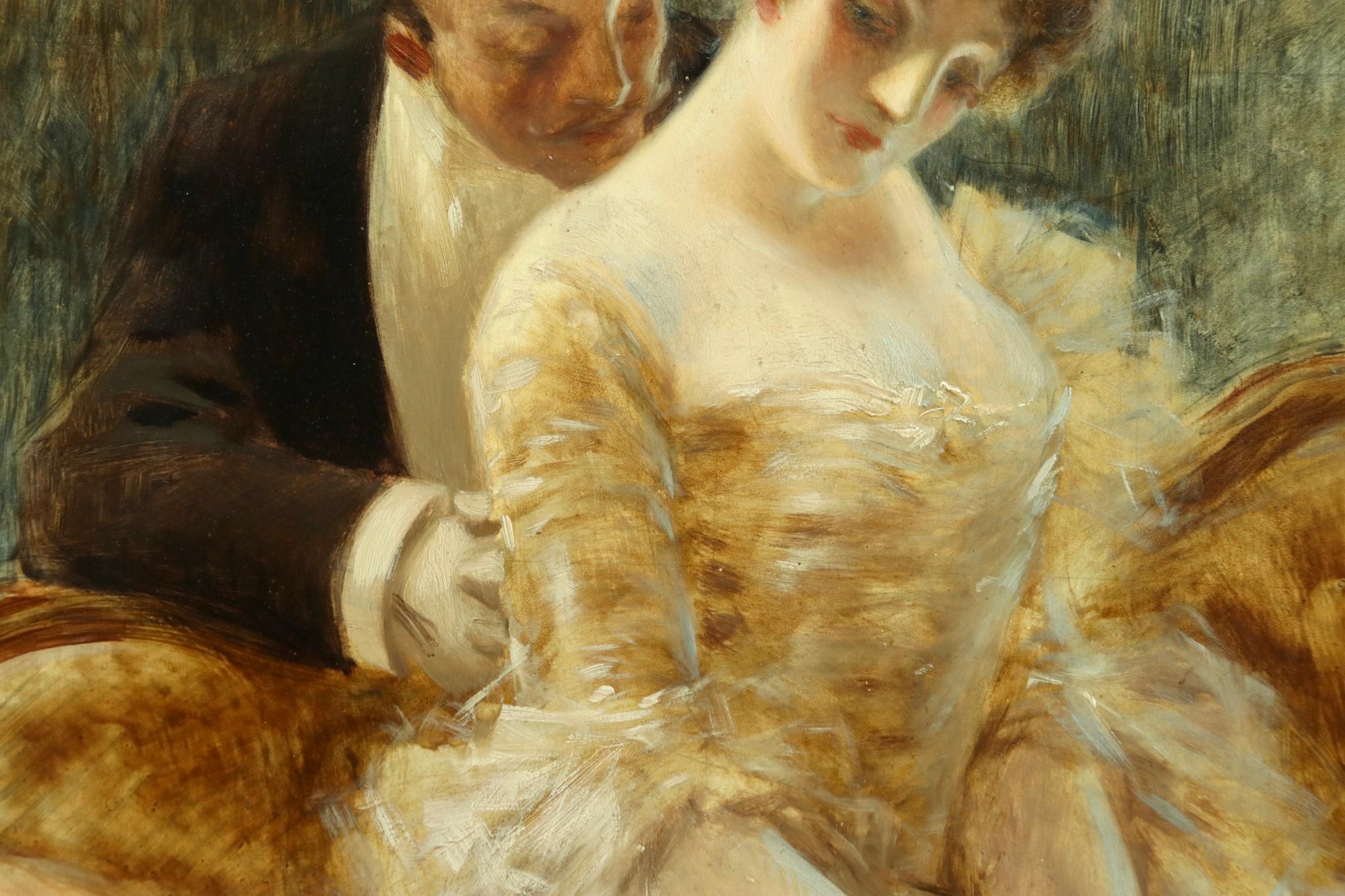Manoeuvre de Seduction - Belle Epoque Impressionist Oil by Albert Guillaume 4