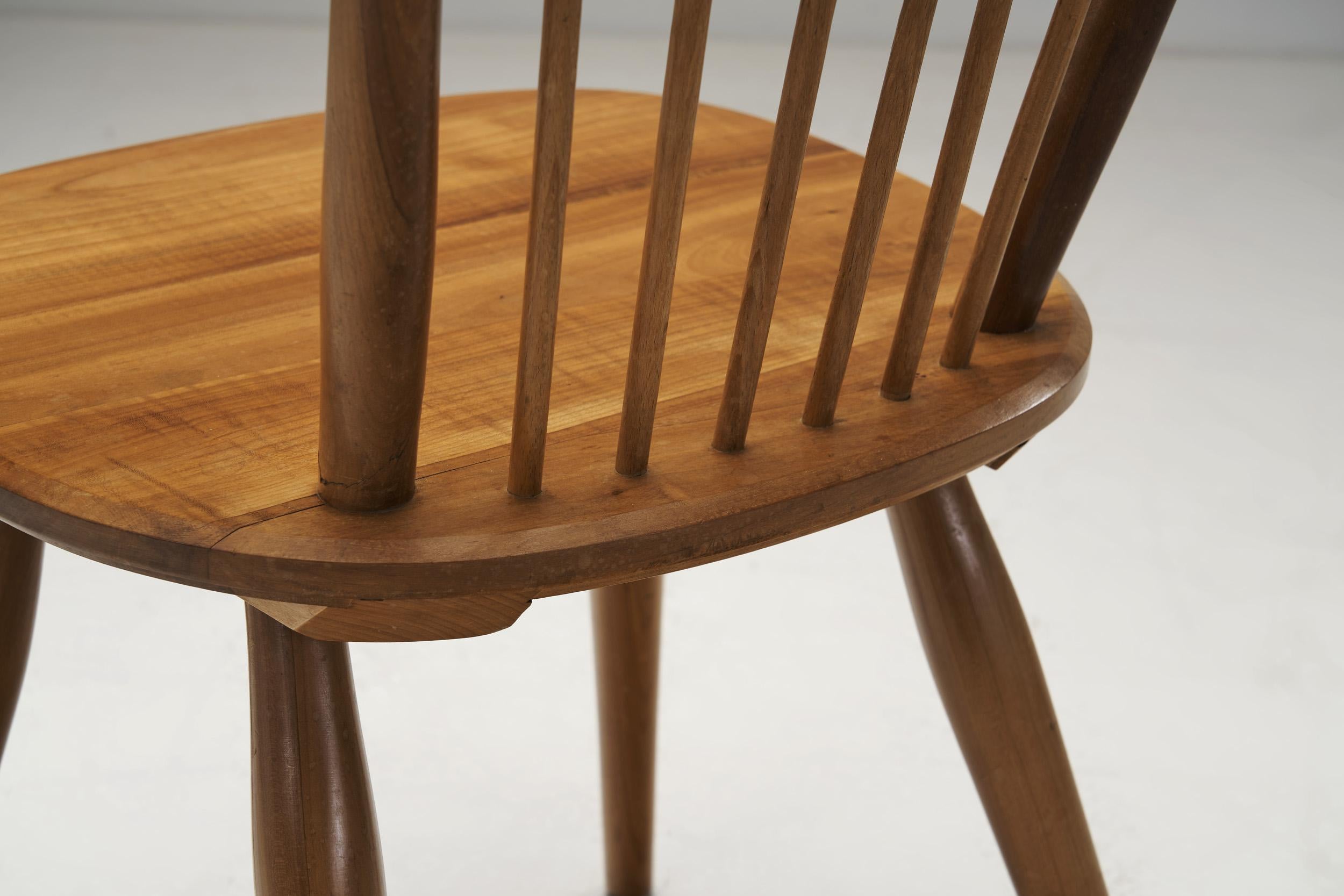 Albert Haberer Cherry Wood Chair for Hermann Fleiner, Germany, 1950s For Sale 3