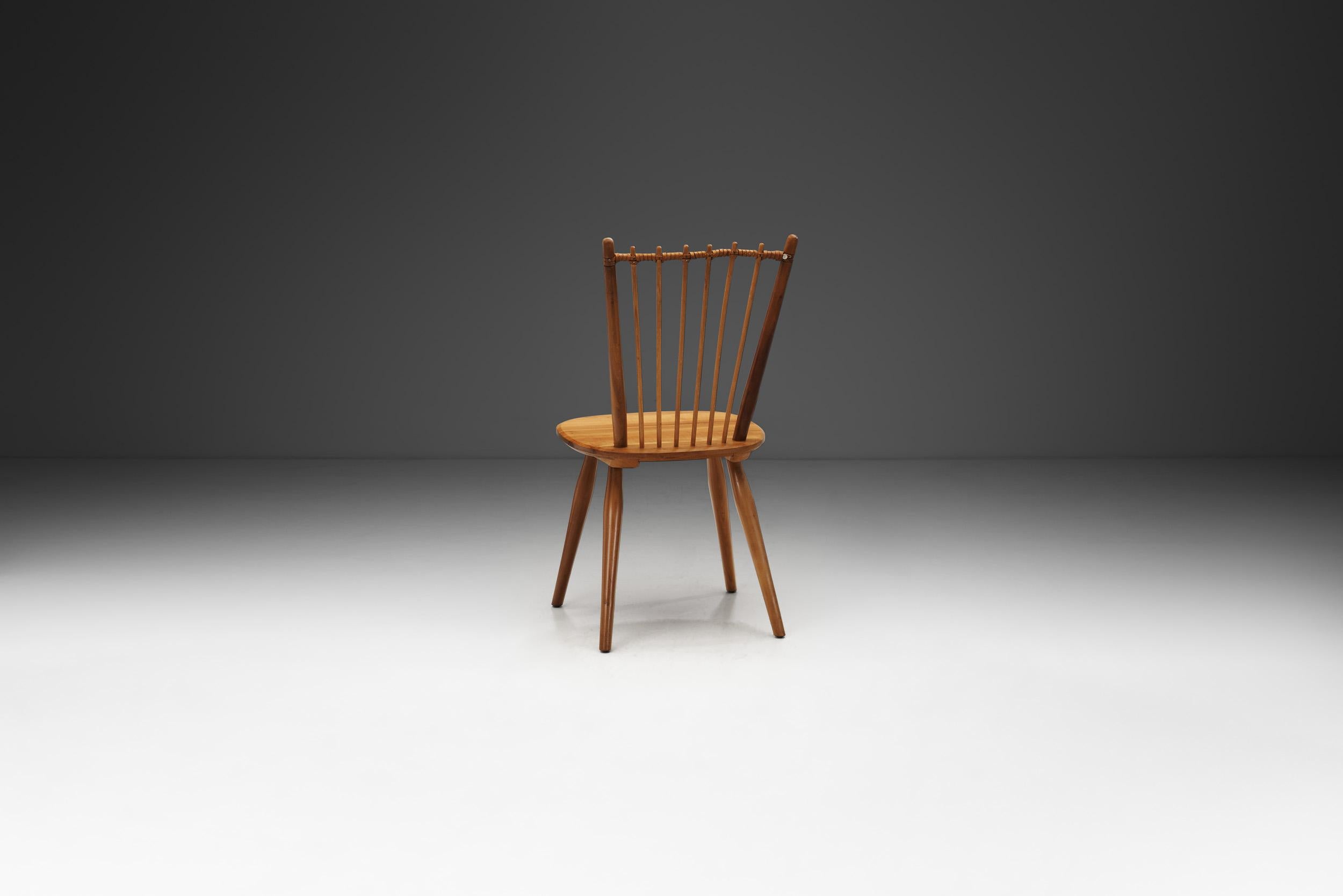 Mid-Century Modern Albert Haberer Cherry Wood Chair for Hermann Fleiner, Germany, 1950s