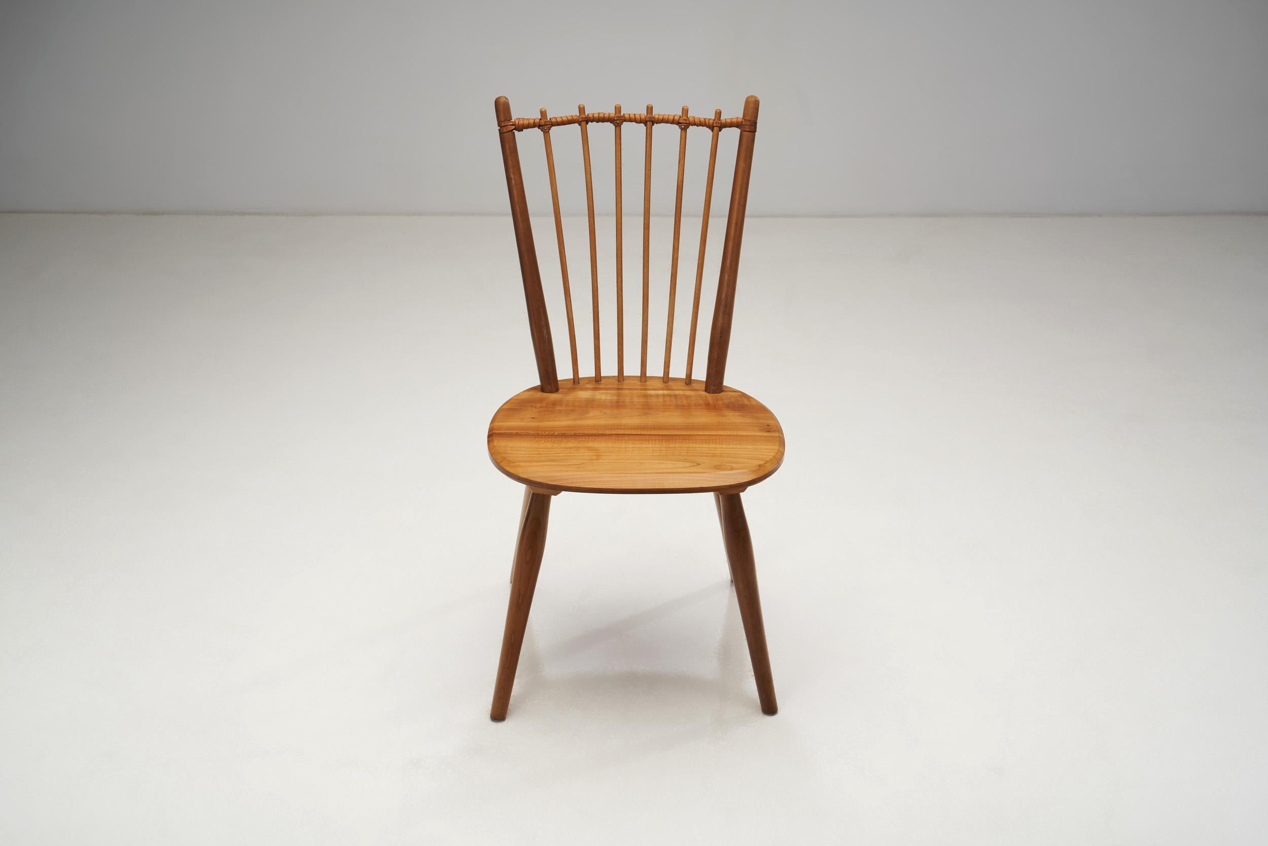 Milieu du XXe siècle Chaise en bois de cerisier Albert Haberer pour Hermann Fleiner, Allemagne, années 1950 en vente