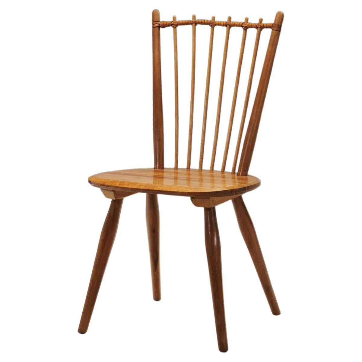 Albert Haberer Cherry Wood Chair for Hermann Fleiner, Germany, 1950s For Sale