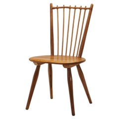 Vintage Albert Haberer Cherry Wood Chair for Hermann Fleiner, Germany, 1950s