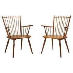 Retro Albert Haberer Cherry Wood Chairs for Hermann Fleiner, Germany 1950s