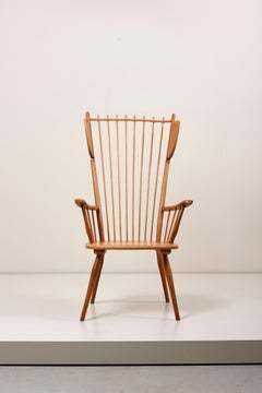 Albert Haberer Wingback Armchair in Solid Wood, Germany, 1950