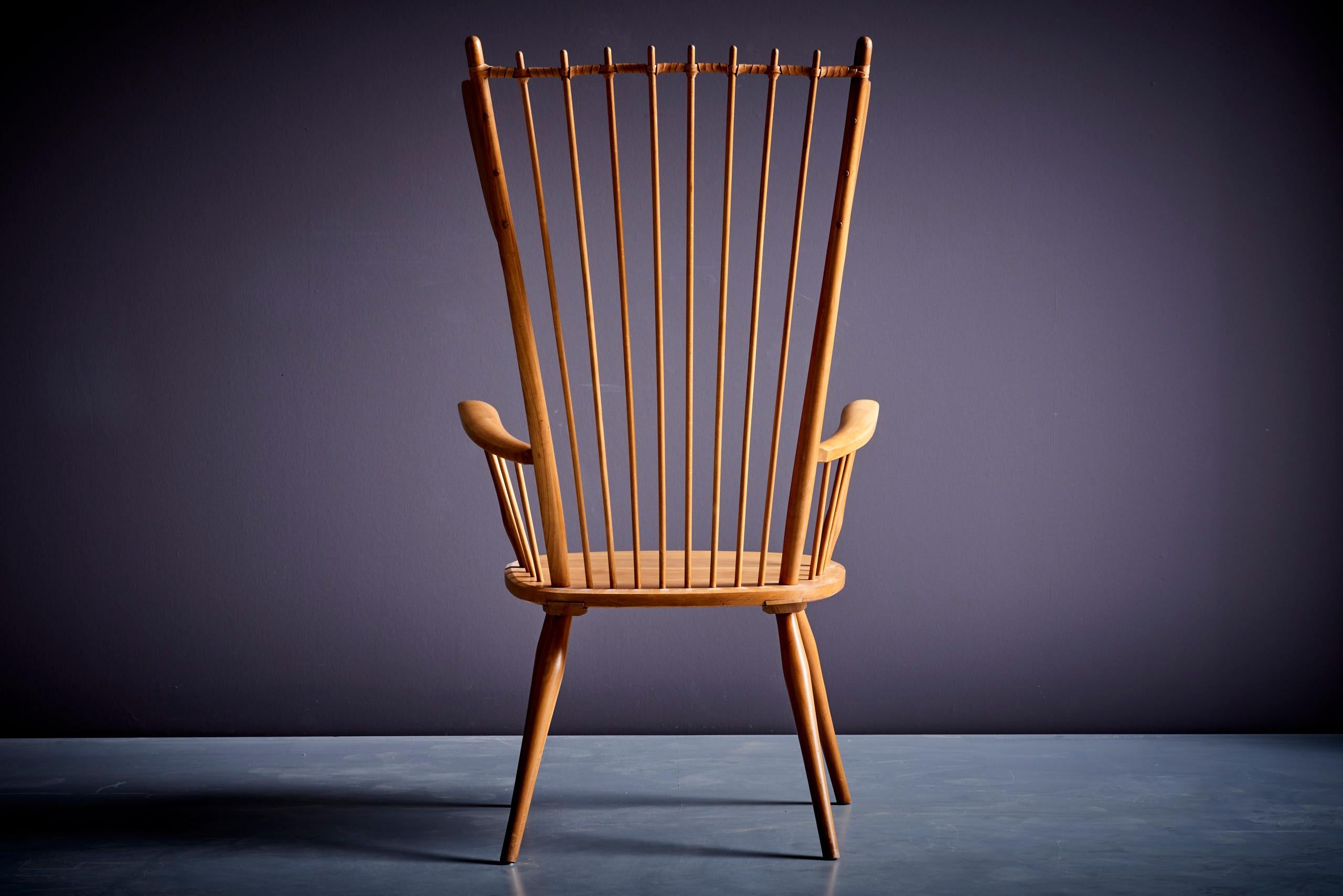 Fauteuil Wingback Albert Haberer en tissu gris, Allemagne, années 1950 en vente 1