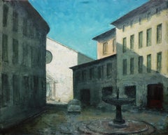 Clair-obscur à Perugia, oil painting on canvas