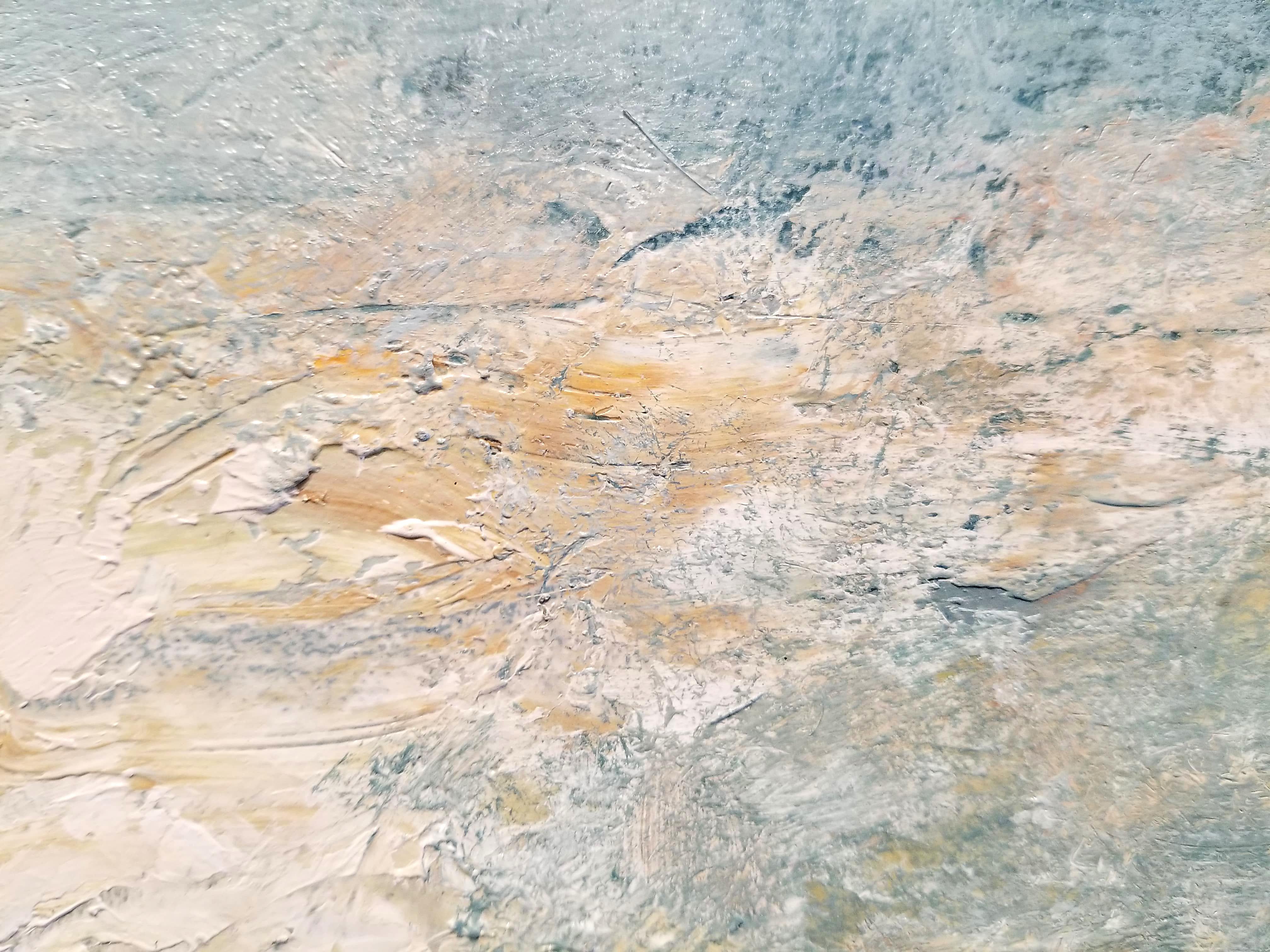 Estuaire, oil painting on canvas - Gray Figurative Painting by Albert Hadjiganev