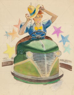 Voiture tamponneuse, étude de couverture du Saturday Evening Post