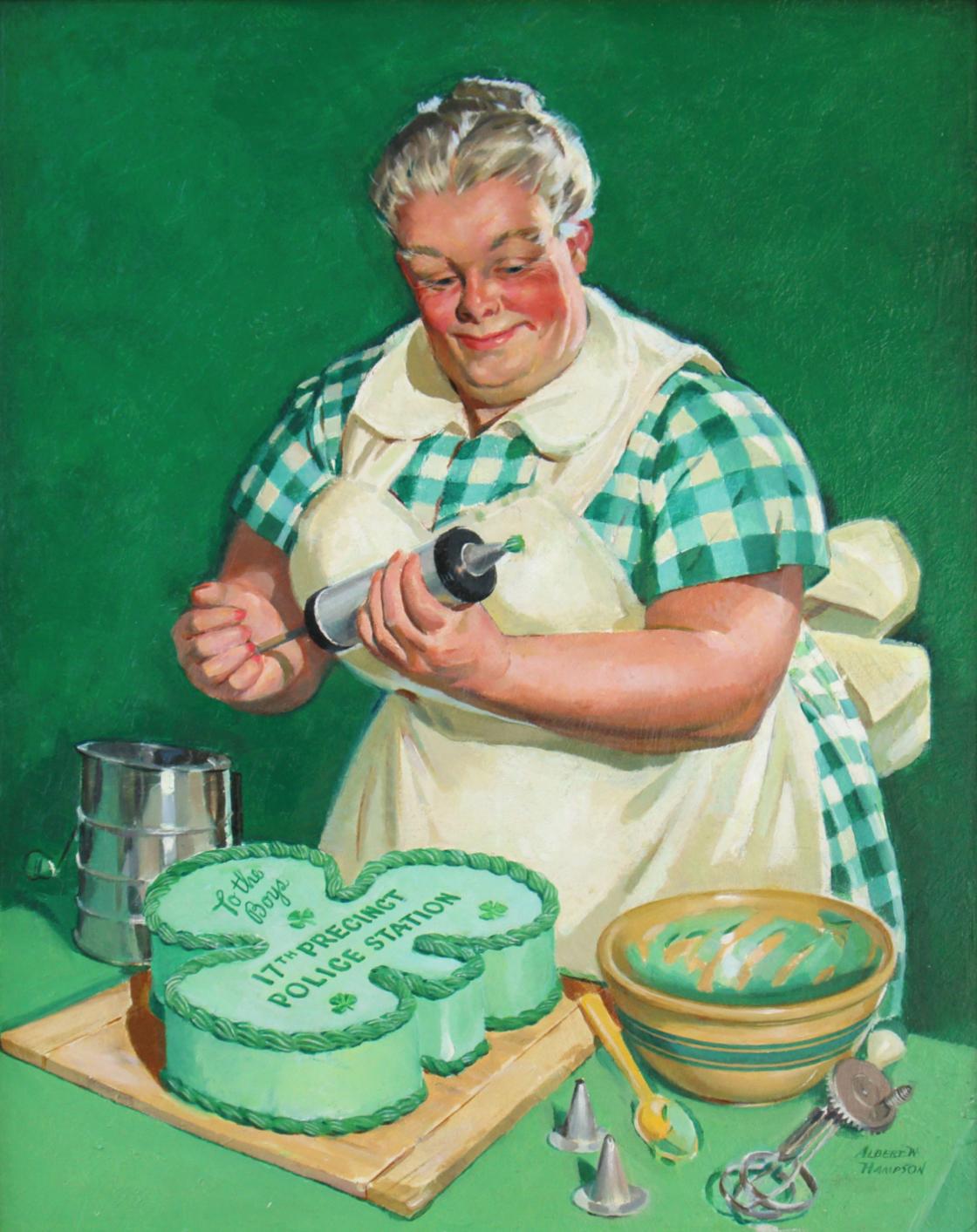 Figurative Painting di Albert Hampson - The Baker, copertina del Saturday Evening Post