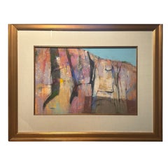Albert Handell pastel et aquarelle sur carton intitulé "Taos Mountain"