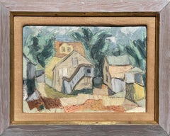 "Cluster of Houses near Woodstock" Albert Heckman, American Modernist Landscape