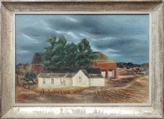 "Glasco Landscape" Albert Heckman, circa 1940 New York Modernist Landscape
