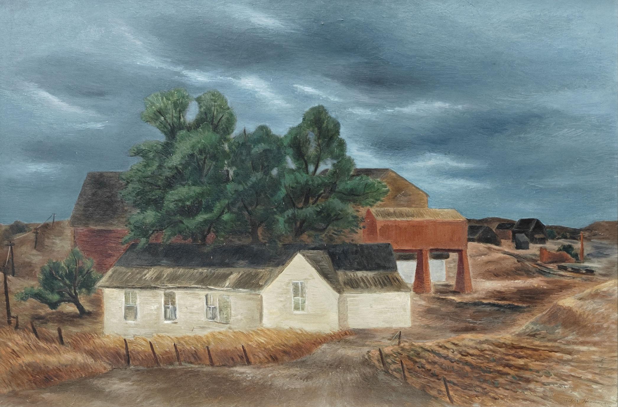 Albert Heckman
Paesaggio di Glasco, 1940 circa
Firmato in basso a destra
Olio su tela
25 1/4 x 39 1/2 pollici


Albert Heckman è nato a Meadville, nella Pennsylvania occidentale, nel 1893. Nel 1915 si recò a New York per tentare l'avventura nel