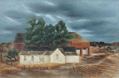 "Glasco Landscape" Albert Heckman, circa 1940 New York Modernist Landscape