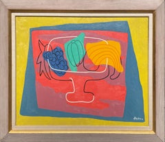 "Untitled" Albert Heckman, circa 1950 Modernist Colorful Still Life With Fruit