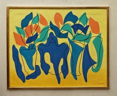 "Sin título" Albert Heckman, Naturaleza muerta, Composición floral modernista abstracta