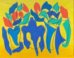 "Untitled" Albert Heckman, Still Life, Floral Abstracted Modernist Composition