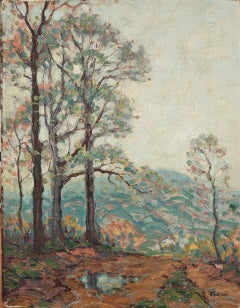 "Woodstock Landscape" Albert Heckman, American Modernist, Atmospheric Valley