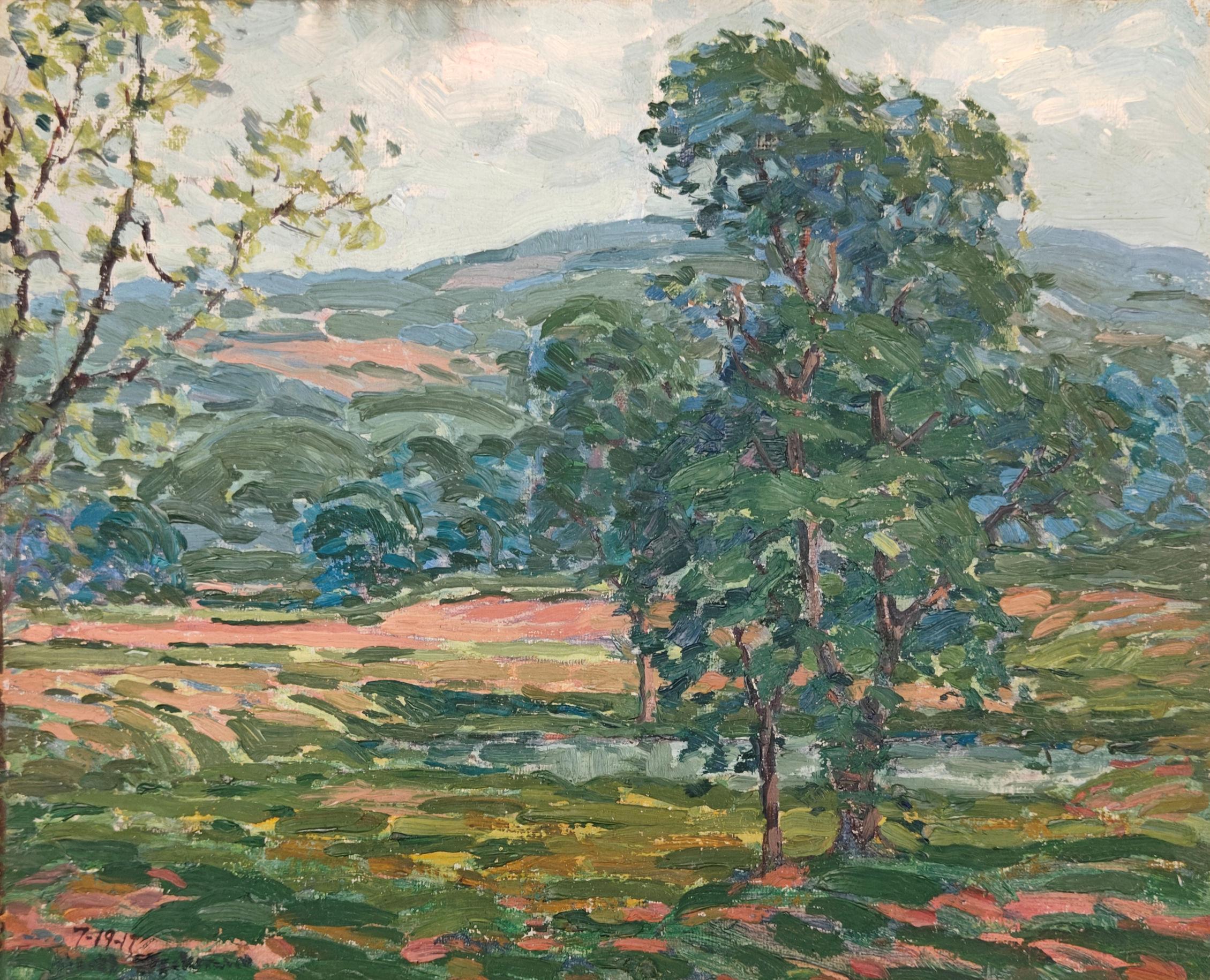 "Woodstock Landscape" Albert Heckman, Modernist, Bright Landscape