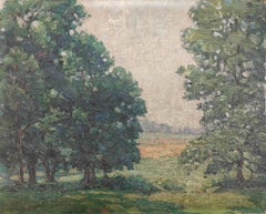 "Woodstock Landscape" Albert Heckman, Modernist, Rich Green Vegetation, WPA