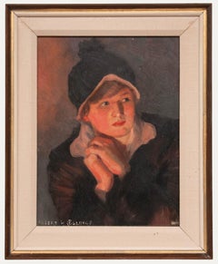 Albert Henry Collings – Ölgemälde aus dem frühen 20. Jahrhundert, „Junge mit Strickmütze“
