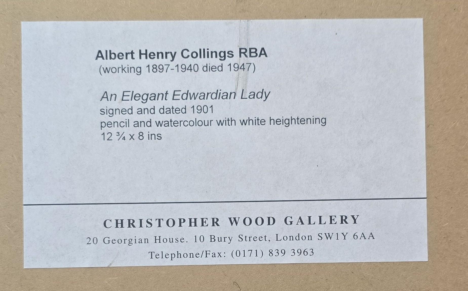 Un'elegante signora edoardiana - Portrait Painting Beige di Albert Henry Collings