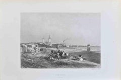Antique Harwick - Essex - Lithograph by Henry Warren - 19th Century