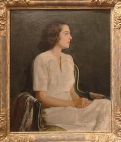 "Porträt von Harriet Conel Herter" Albert Herter, Frauenporträt, Hochzeitskleid