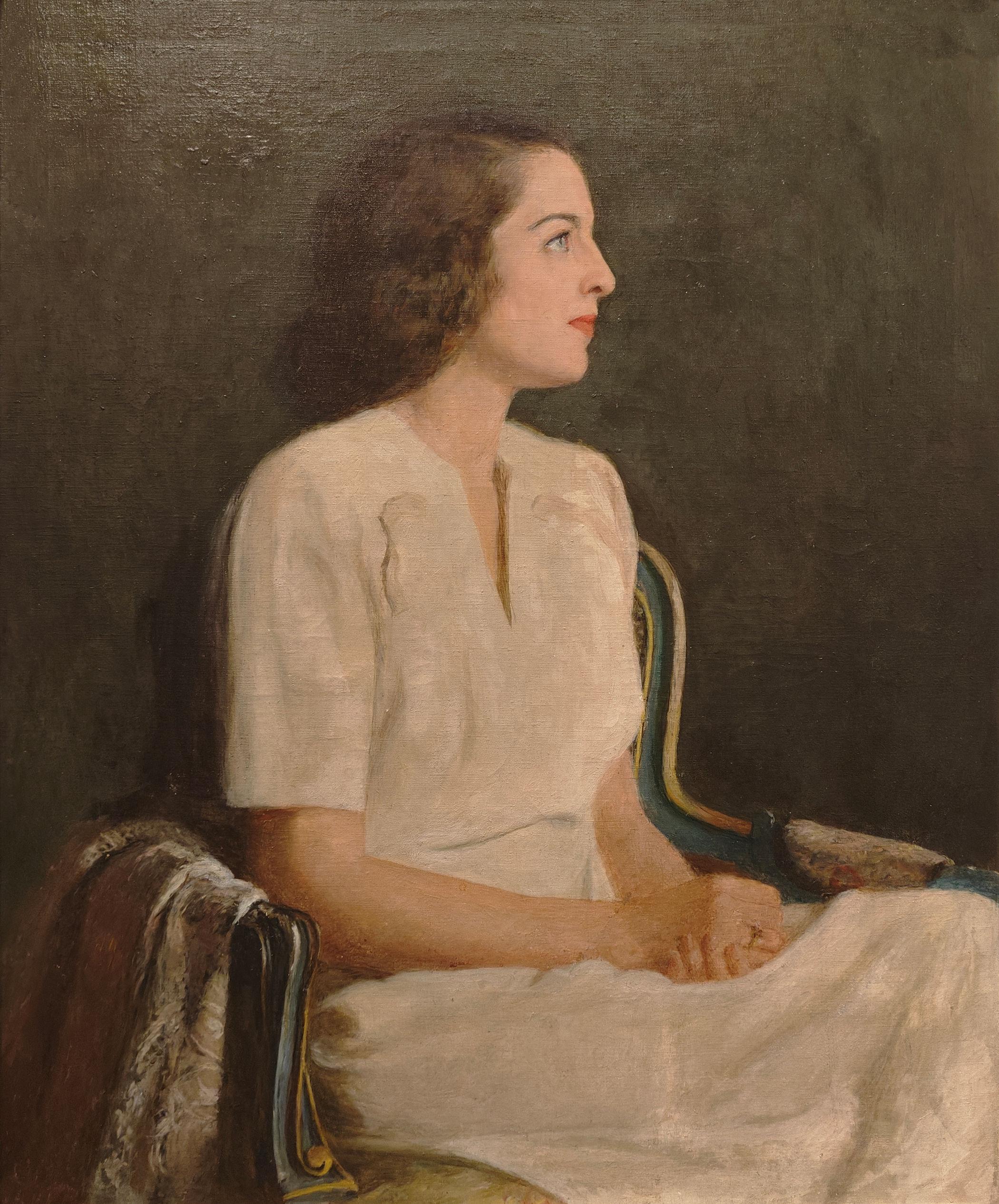 Albert Herter
Porträt von Harriet Conel Herter, 1947
Öl auf Leinwand
36 x 30 Zoll

Provenienz
Der Künstler
Frau Harriet C. Herter, Dobbs Ferry, New York
Privatanwesen, Westchester, New York
Private Collection (erworben von den oben genannten