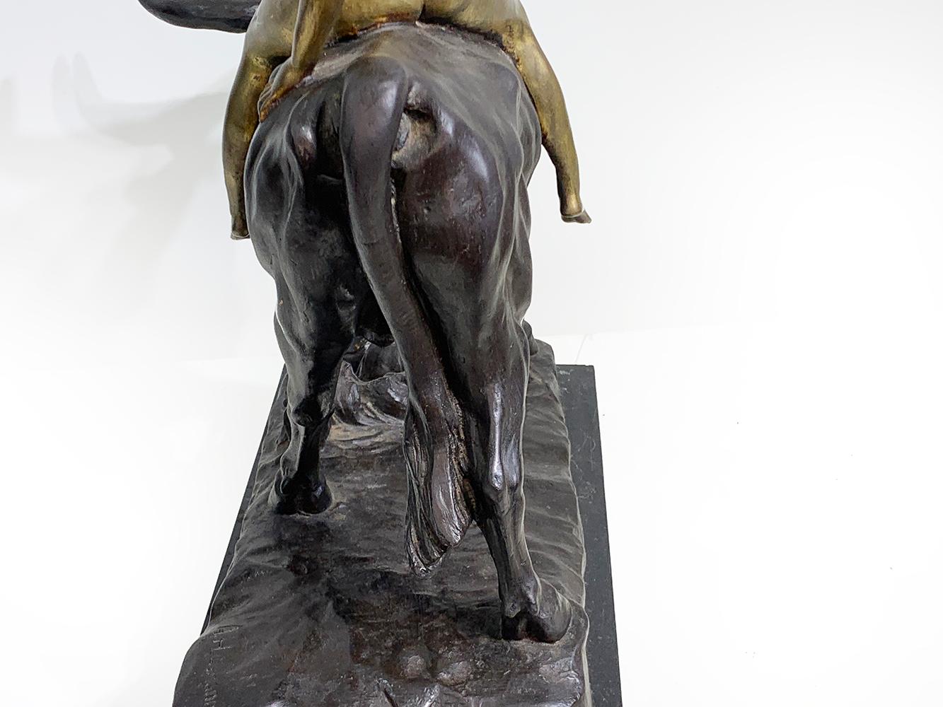 20th Century Albert Hinrich Hussmann '1874-1946', Europe and the Bull Bronze Sculpture