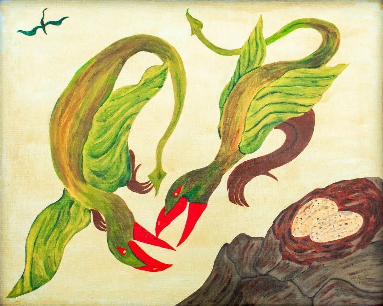 Nesting Wyverns - Painting by Albert Hoffman