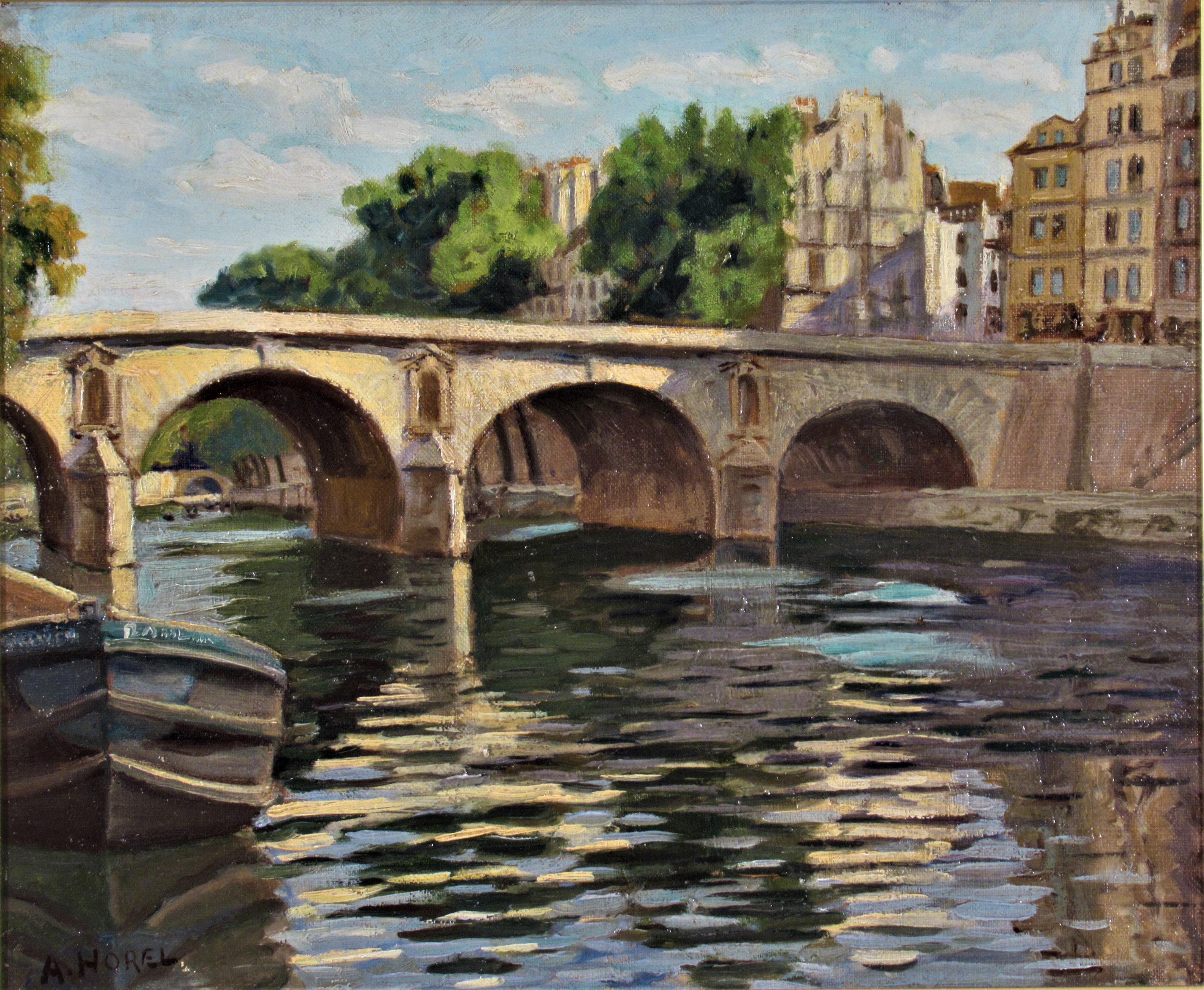 Quais Conti, Paris - Painting by Albert Horel