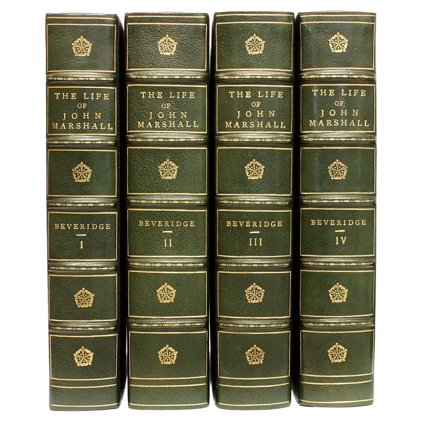 Albert J. BEVERIDGE. The Life Of John Marshall. 4 vols IN A FINE LEATHER BINDING