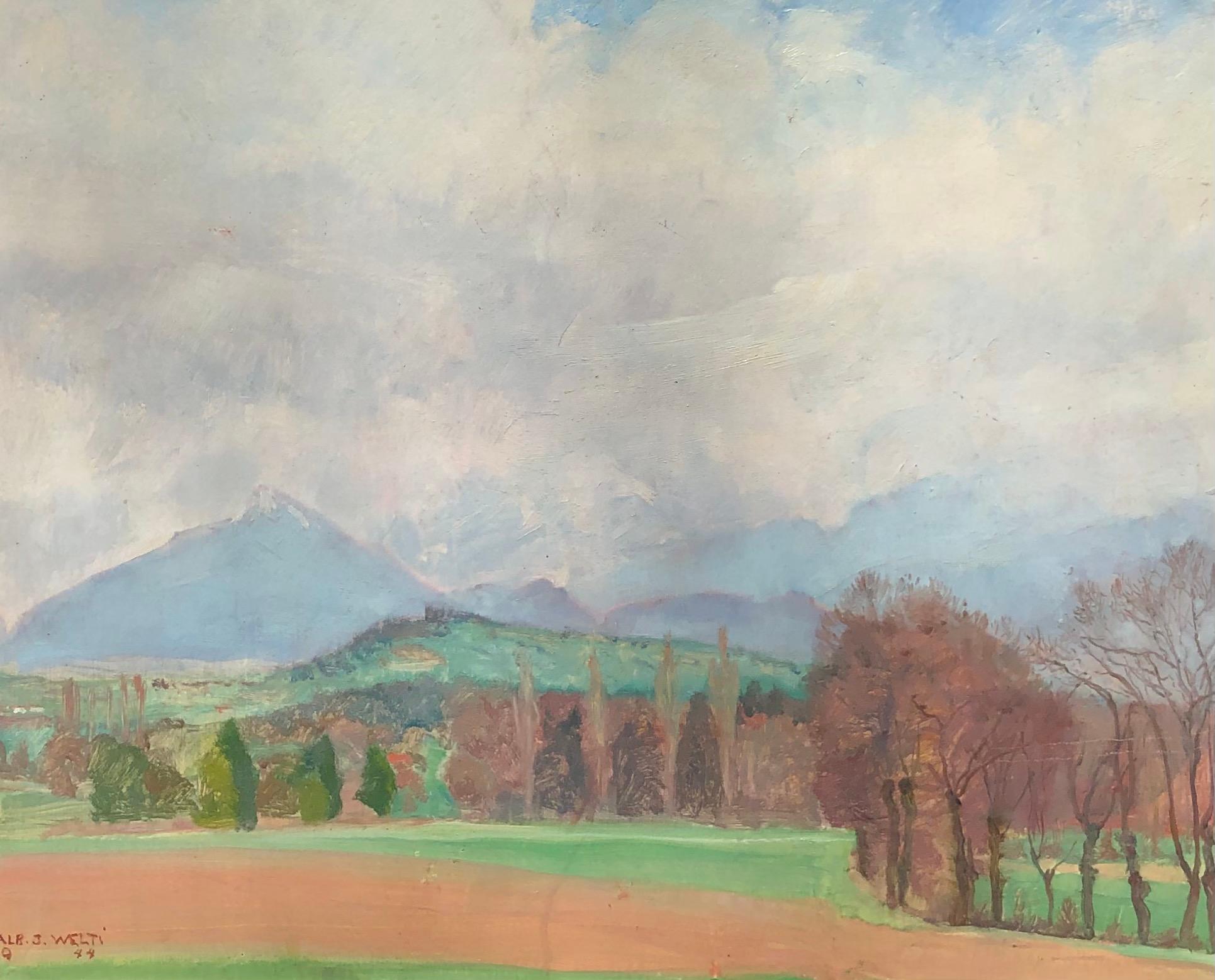 Albert Jakob Welti Landscape Painting - Country landscape