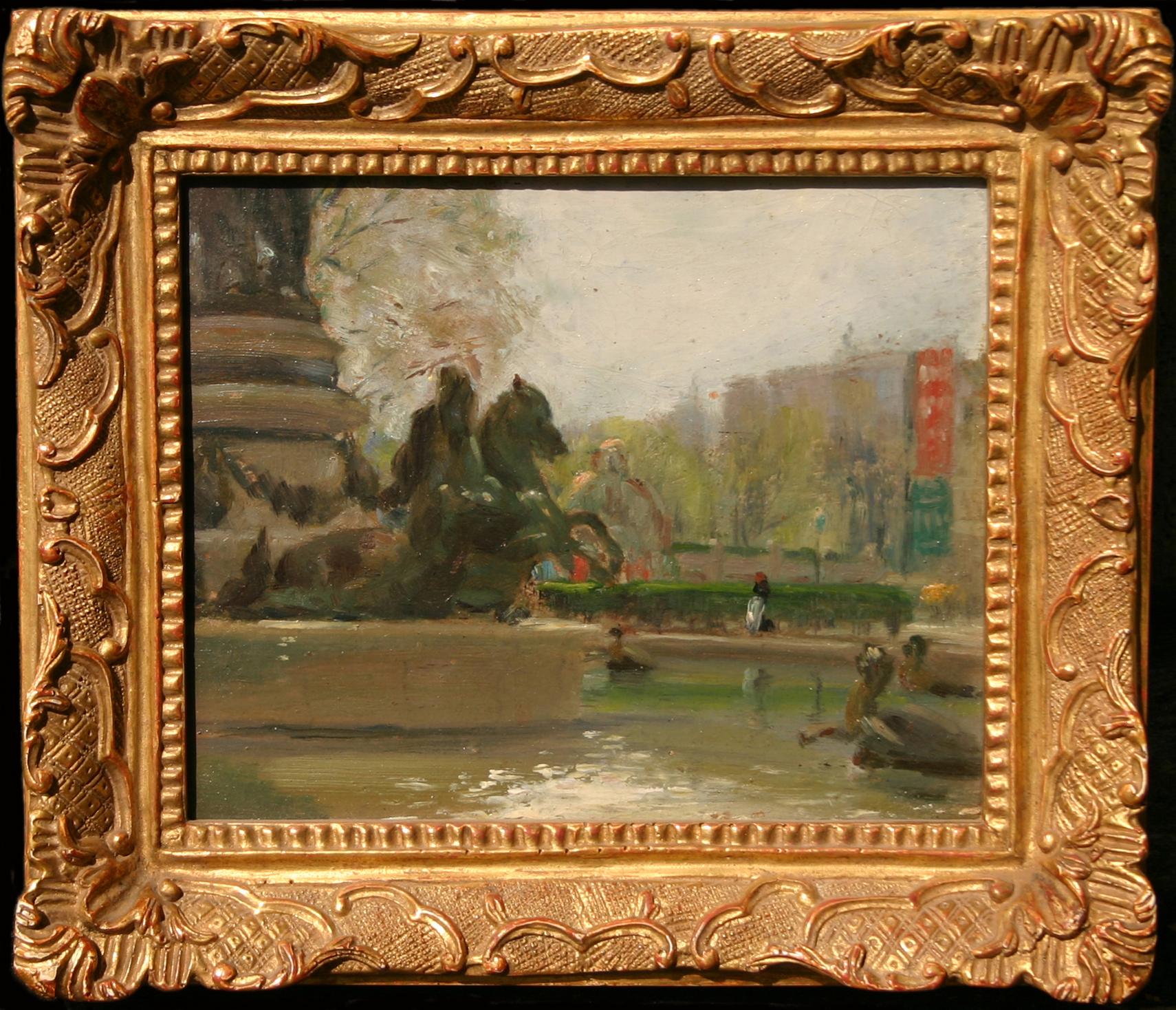 Pariser Springbrunnen, 1899 – Painting von Albert Jean Adolphe