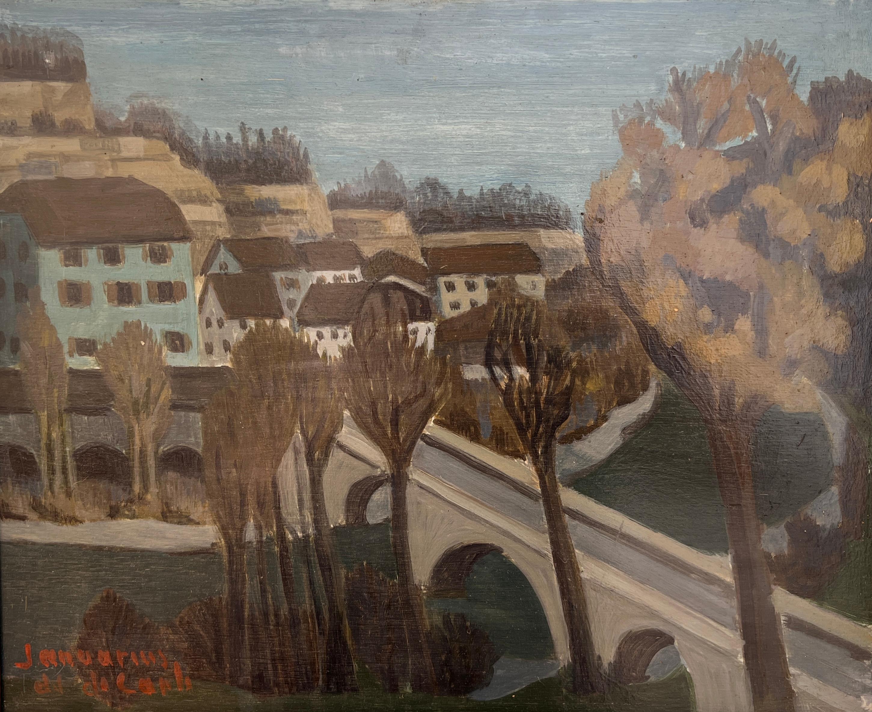 Albert Joseph Januarius  DECARLI Landscape Painting - The Saune, France