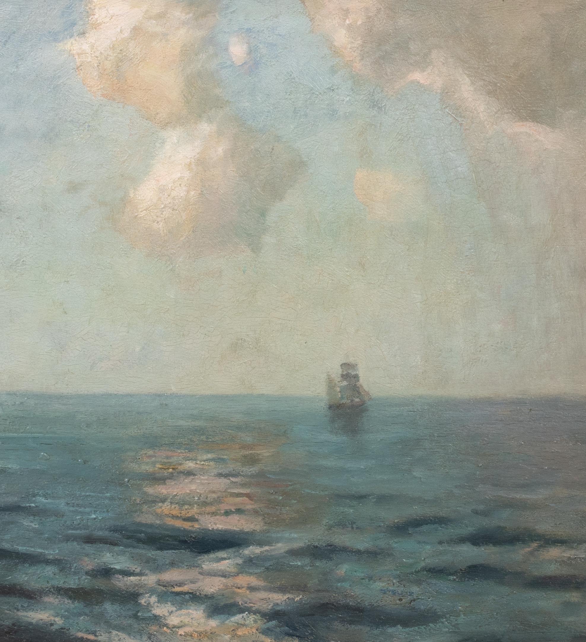 Clipper al largo della costa, St Ives, XIX secolo in vendita 2