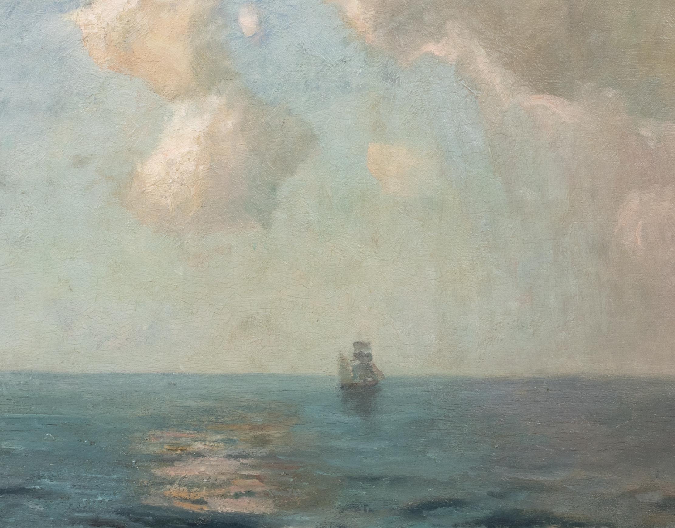 Clipper Off The Coast, St Ives, 19th Century  For Sale 1