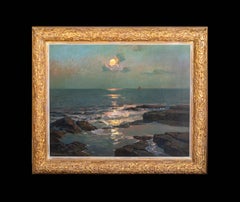 Moonrise Over Carbis Bay, Cornwall 19th Century  St Ives
